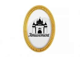 The Front Side Of Custom Oval Badge With Decorative Edges