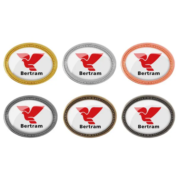 Various Colors Of Custom Flat Oval Badge With Decorative Edges