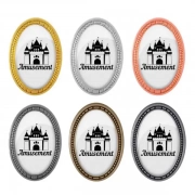 Various Colors Of Custom Oval Badge With Decorative Edges