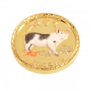 Beautiful Artwork Chinese New Year Customized Pig Metal Souvenir Coin