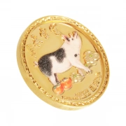 Digital Printing Of Chinese New Year Customized Pig Metal Souvenir Coin