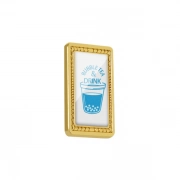 Promotional Gifts Custom Rectangle Badge With Decorative Edges