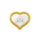 The Front Side Of Custom Heart Shaped Badge With Decorative Edges